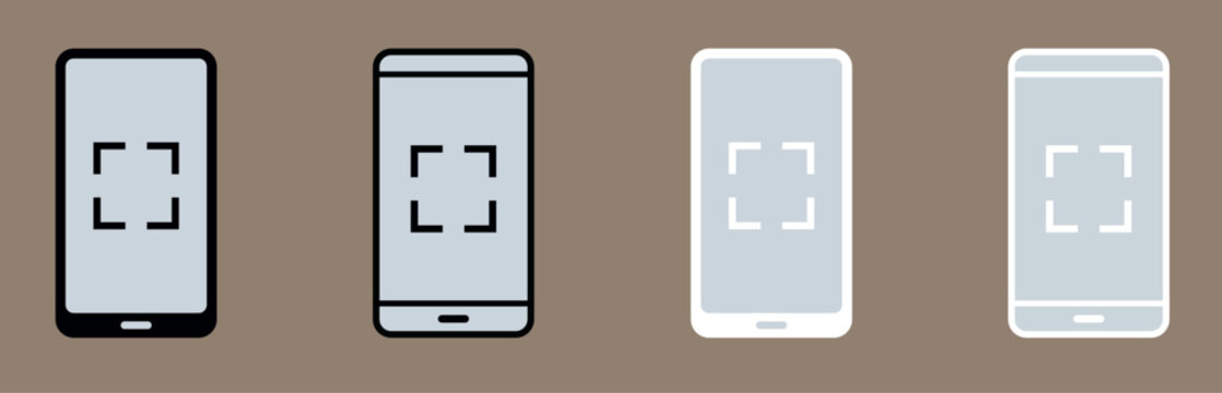 Smartphone Vector with Screenshot Icon, Mobile UI & Screen Capture Illustration