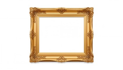 Isolated golden border against a white backdrop with clipping path