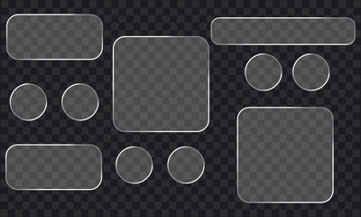 Light Frame liquid Glass set in different shapes on a transparent background.