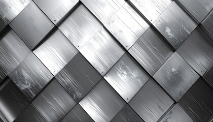 Obraz premium Abstract Metal Squares - A Modern Geometric Pattern.