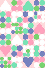 Seamless pattern valentine theme Pastel Heart and Dot Geometric Pattern