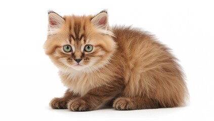 Obraz premium Adorable young Somali cat on a white backdrop