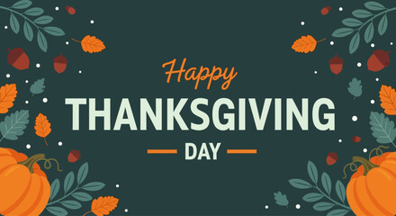 Happy thanksgiving day banner vector design