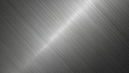 Abstract silver metal plate with stainless steel texture and industrial lines