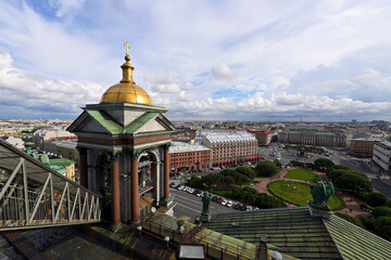 Beautiful view of St. Petersburg from the colonnade of St. Isaac's Cathedral.