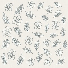 Floral Pattern with Flowers and Leaves