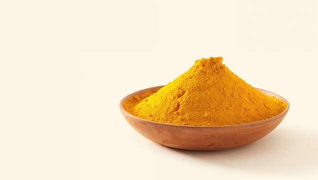Ground Turmeric, Known Locally as Haldi, Displayed on a White Surface