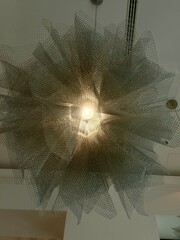 Modern decorative ceiling lamp with geometric mesh design