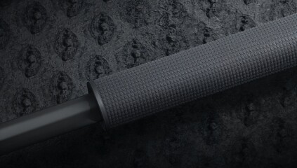 Black rubber and plastic rail padding texture and pattern background