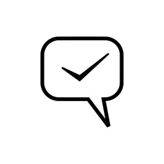 Check Mark Message Icon Chat Bubble Tick Vector