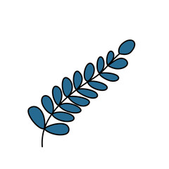 Minimalist Blue Branch Illustration on White Background