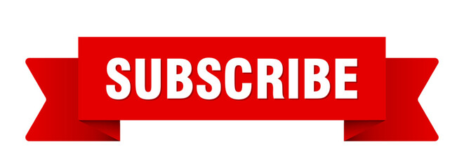 subscribe ribbon isolated on transparent background. subscribe ribbon