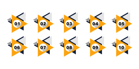 Modern Triangle Number Labels Vector Set