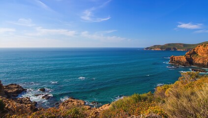 Summer panorama of a rugged coastline