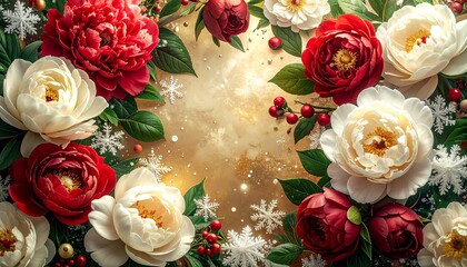 グリーンの花びらと金箔が織りなす自然とラグジュアリーのテクスチャ

柔らかな光に輝くグリーンリーフとゴールドの上品な背景　有機的な緑と金のきらめきが広がる高級感あるフラットレイ

