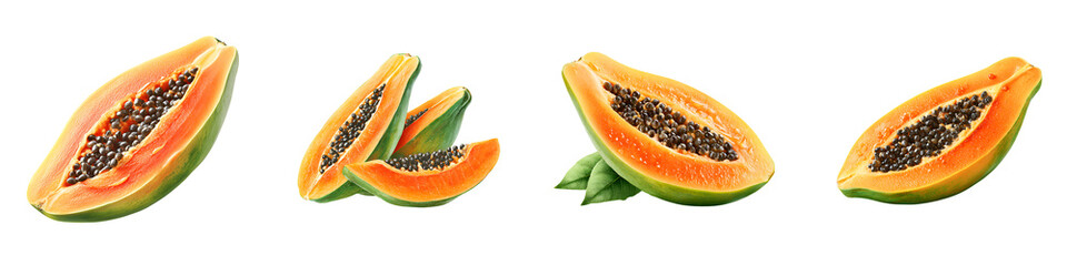 Fresh Papaya Slices Collection: Exotic Tropical Fruit