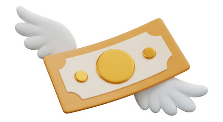 Flying Currency with Wings Illustration for Financial Independence and Investment