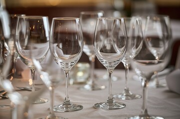 Macro shot of vacant glassware