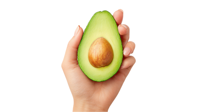 Woman Holding Avocado Half - Healthy Eating Concept