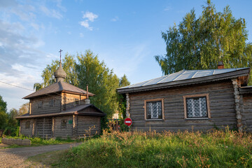 The ancient convent of Verkhnechusovskaya Bogoroditse-Kazanskaya Trifonova pustyn on a sunny August evening. Perm region, Russia