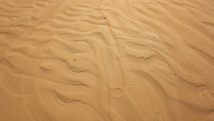 Top View of Gentle Wave Patterns on a Sunlit Sandy Shore