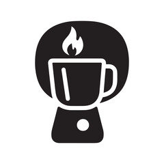 Modern Black Vector Kitchen Icons Featuring Blender Silhouette On White Background.