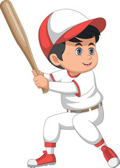 A boy baseball player