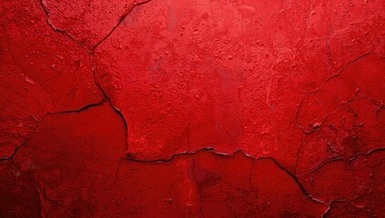 Obraz premium Cracked textured red abstract backdrop with luminous spots