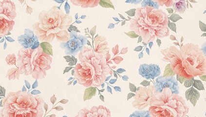 Fototapeta premium Floral fabric texture background, perfect for invitations, cards, or brochures