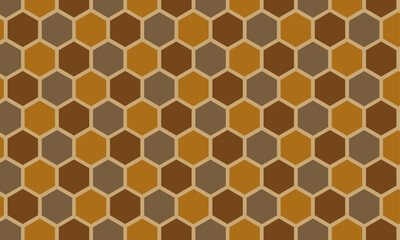 Abstract seamless pattern with hexagons in retro style.