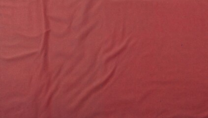 Wrinkled linen material texture with blank area for text. Washed stone-colored pure linen on a red backdrop.