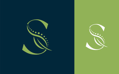 Abstract Initial letter S with chiropractic or spinal backbone logo design vector illustration
