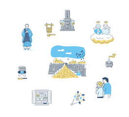 仏事のさまざまなイメージ　セット1