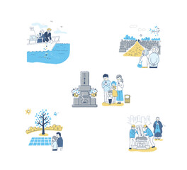 さまざまな埋葬方法・お墓に関する様々なイメージ　セット