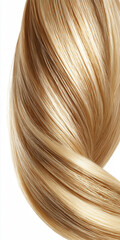 Fototapeta premium Glossy blonde hair strand flowing in elegant wave 