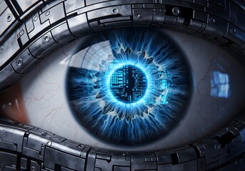 A mechanical eye scanning holographic data in detail