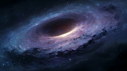 Fototapeta premium A stunning artistic depiction of a black hole, swirling amidst a field of stars