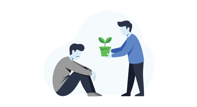 Offering Help and Support to Someone in Need of Growth - Powered by Adobe