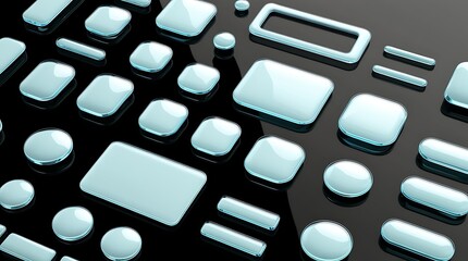 Modern ui elements translucent glass effect liquid aesthetic clean interface design