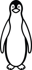 Black simple penguin outline animal bird
