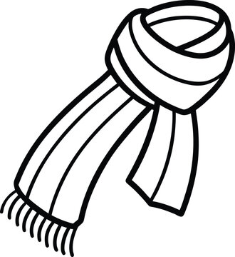 black and white scarf clip art preview