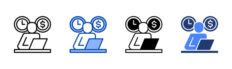 Self Employed icon set multiple style collection