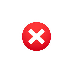 Obraz premium A striking red circular icon with a white cross symbolizing denial or error