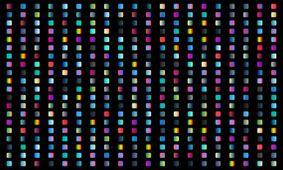 High-resolution image of colorful gradient squares on a black background.
