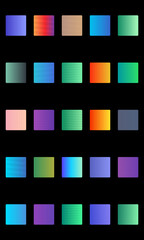 Set of vibrant gradient squares arranged in a grid, suitable for design and background use.