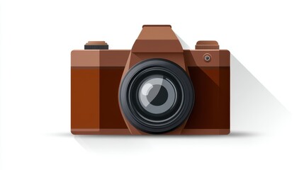 Brown camera with lens essential imaging equipment imaging device featuring brown finish and integrated lens ideal for photography enthusiasts
