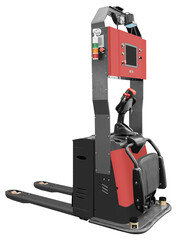 Red robotic forklift