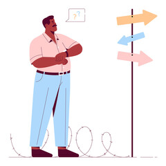 Lost worker asking someone for office directions – PNG File on Transparent Background
