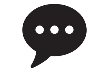 Speech bubble icon with three dots for communication