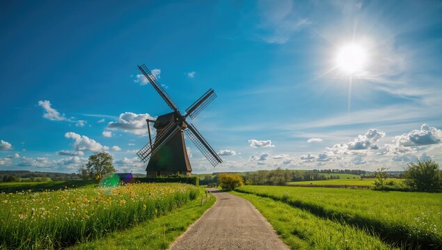 Historic Windmill in a Picturesque Setting